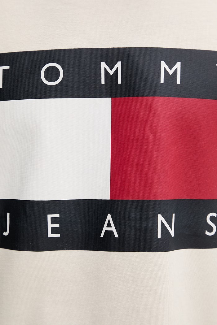 Tommy Jeans t-shirt ανδρικό βαμβακερό DM0DM22645 μπεζ
