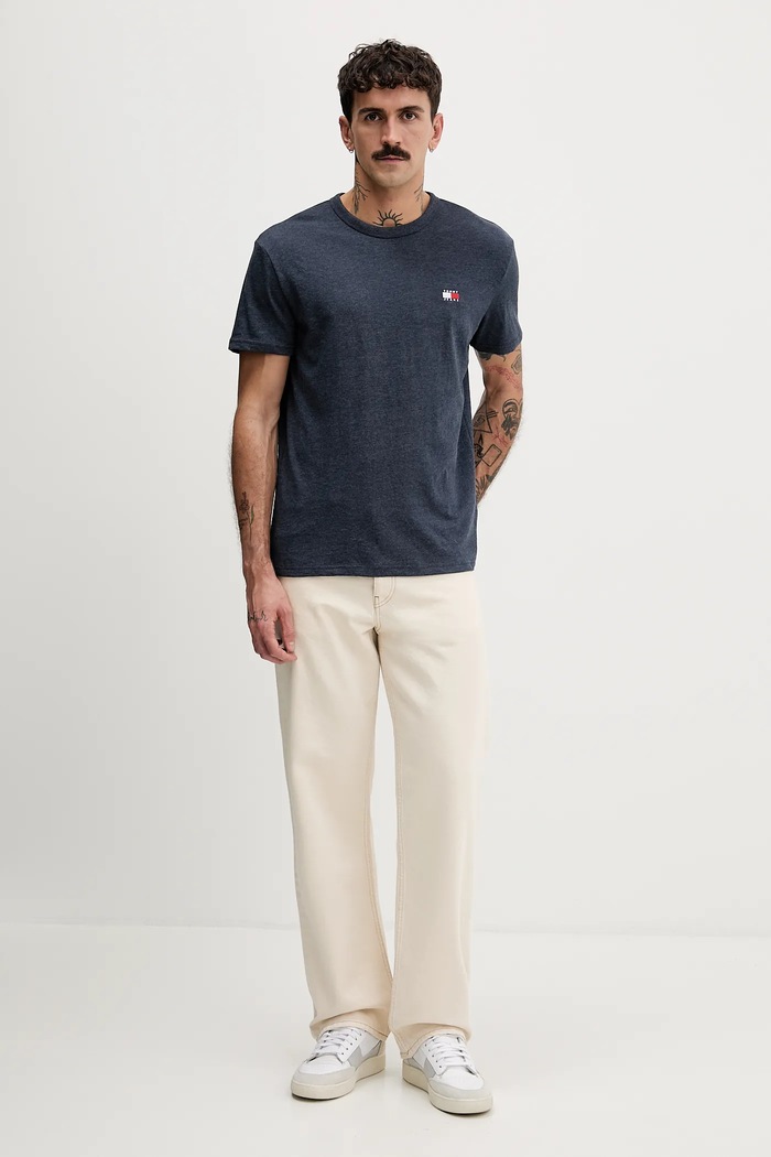 Tommy Jeans tricou bărbați DM0DM22667 bleumarin SS26