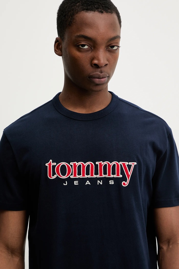 Pamučna majica Tommy Jeans mornarsko plava DM0DM22719