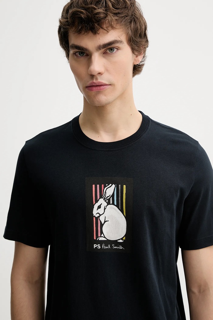 Bavlnené tričko PS Paul Smith tmavomodrá M2R.011R.VP5620