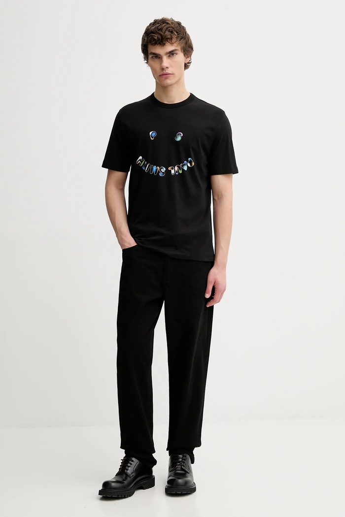 Βαμβακερό μπλουζάκι PS Paul Smith M2R.220X.VP5589 μαύρο SS26