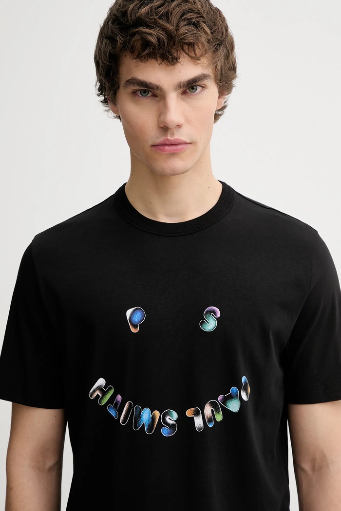 Βαμβακερό μπλουζάκι PS Paul Smith μαύρο M2R.220X.VP5589