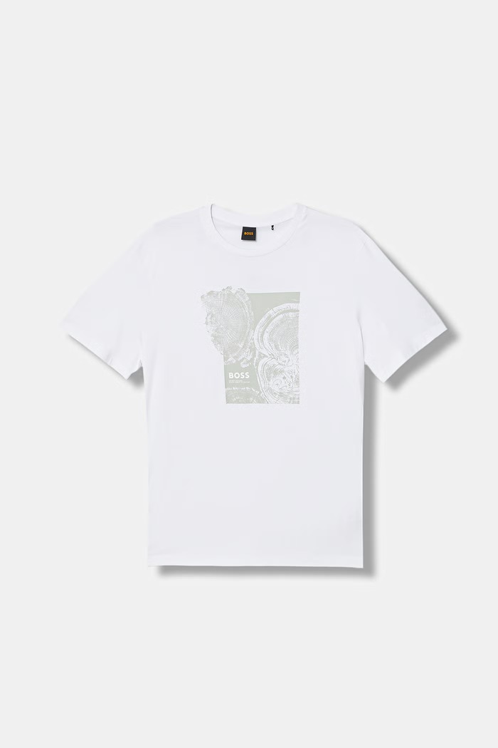BOSS Orange t-shirt in cotone Te_Imprint sovrastampa bianco 50556007