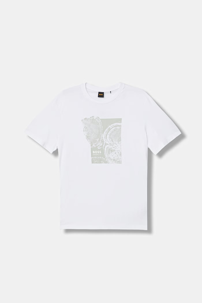BOSS Orange t-shirt in cotone Te_Imprint sovrastampa bianco 50556007