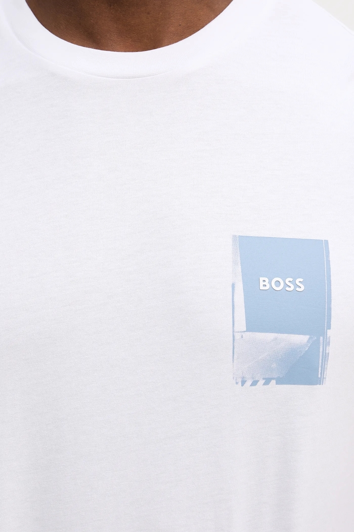 Бавовняна футболка BOSS Orange Te_Plain 50556023 білий