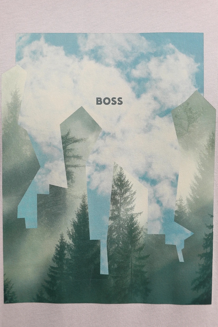 Bavlnené tričko BOSS Orange Te_Cover 50556024 béžová