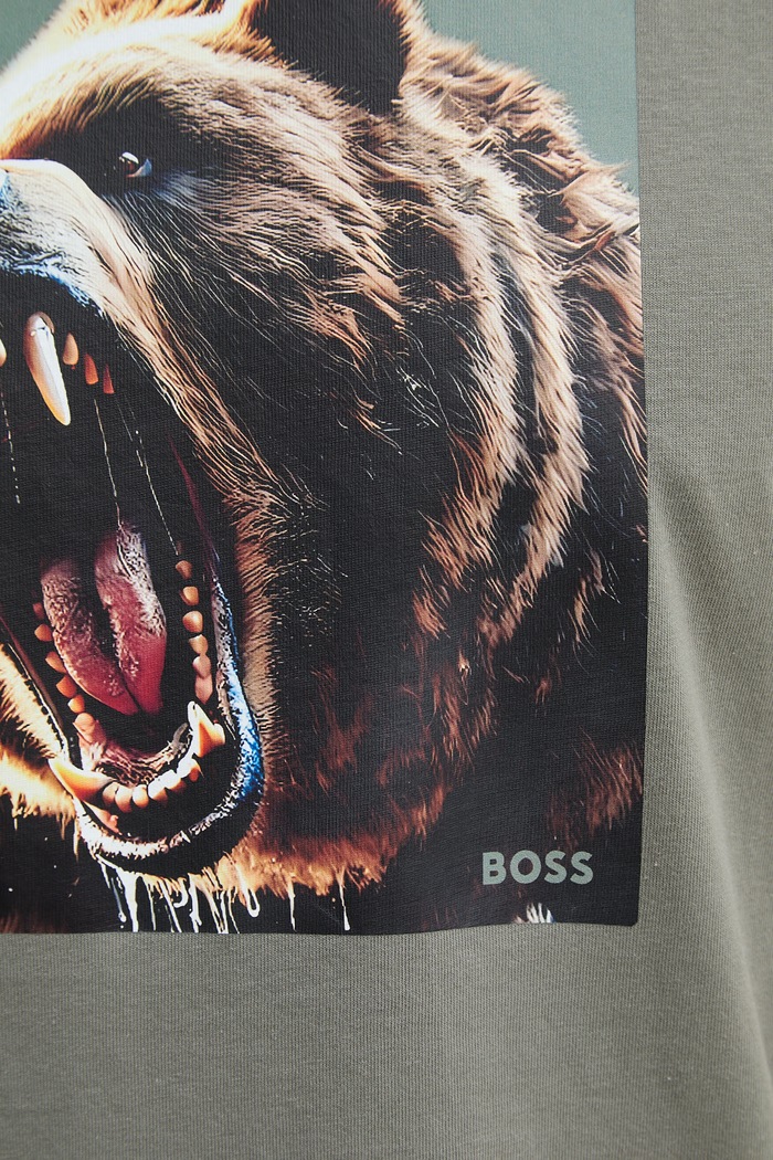 Bavlněné tričko BOSS Orange Te_Dobermann 50558965 zelená
