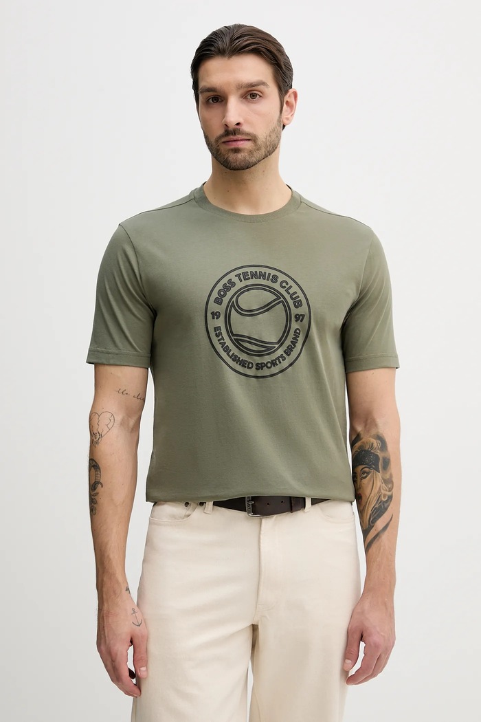 Bavlnené tričko BOSS Green TS_Join Logo nášivka zelená 50553648