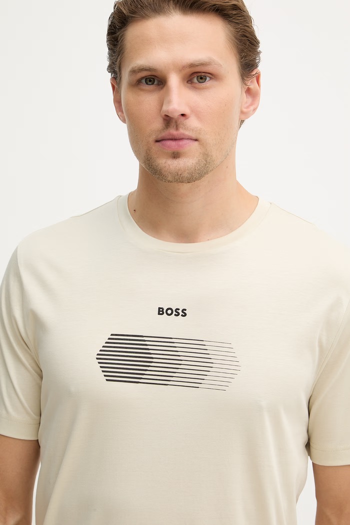 Bavlněné tričko BOSS Green TS_Unity béžová 50554557