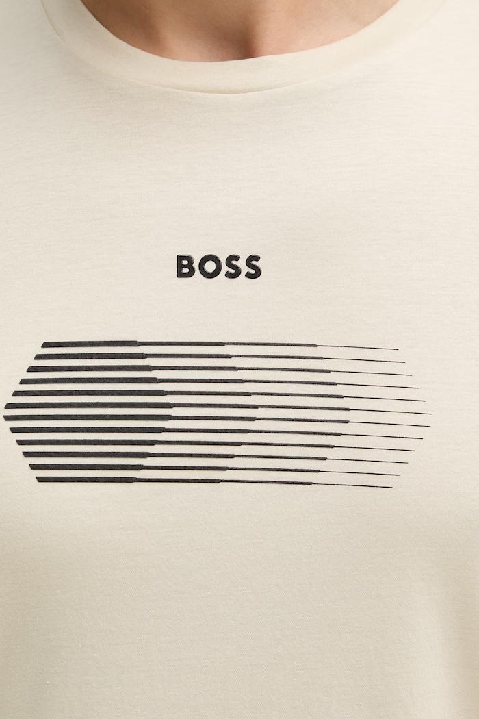 Bavlněné tričko BOSS Green TS_Unity 50554557 béžová