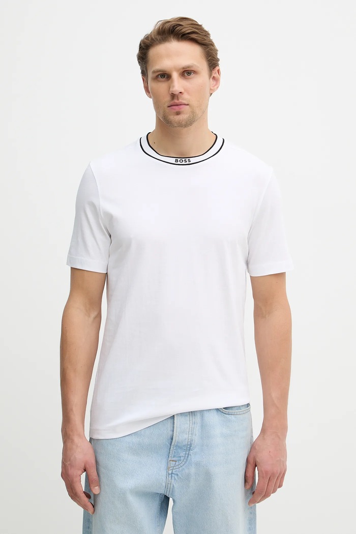 Хлопковая футболка BOSS Green Tee 5 хлопок белый 50554862