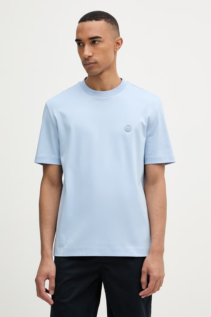 BOSS tricou bărbați bumbac C-Taut 01 albastru 50555844