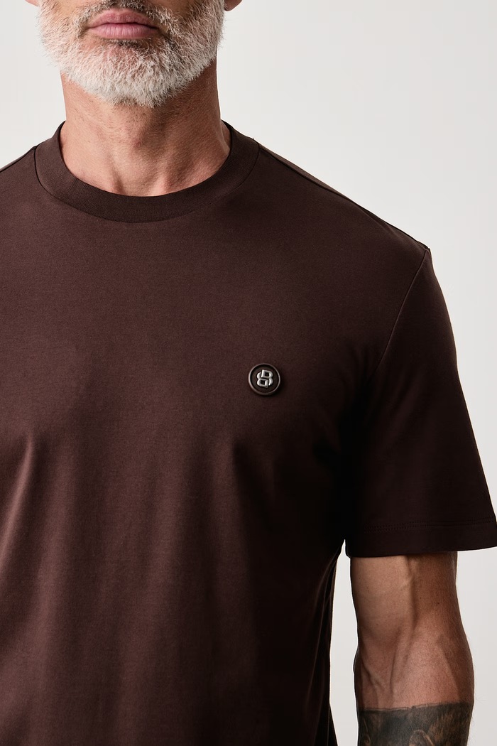 T-shirt męski bawełniany C-Taut 01 BOSS 50555844 brązowy
