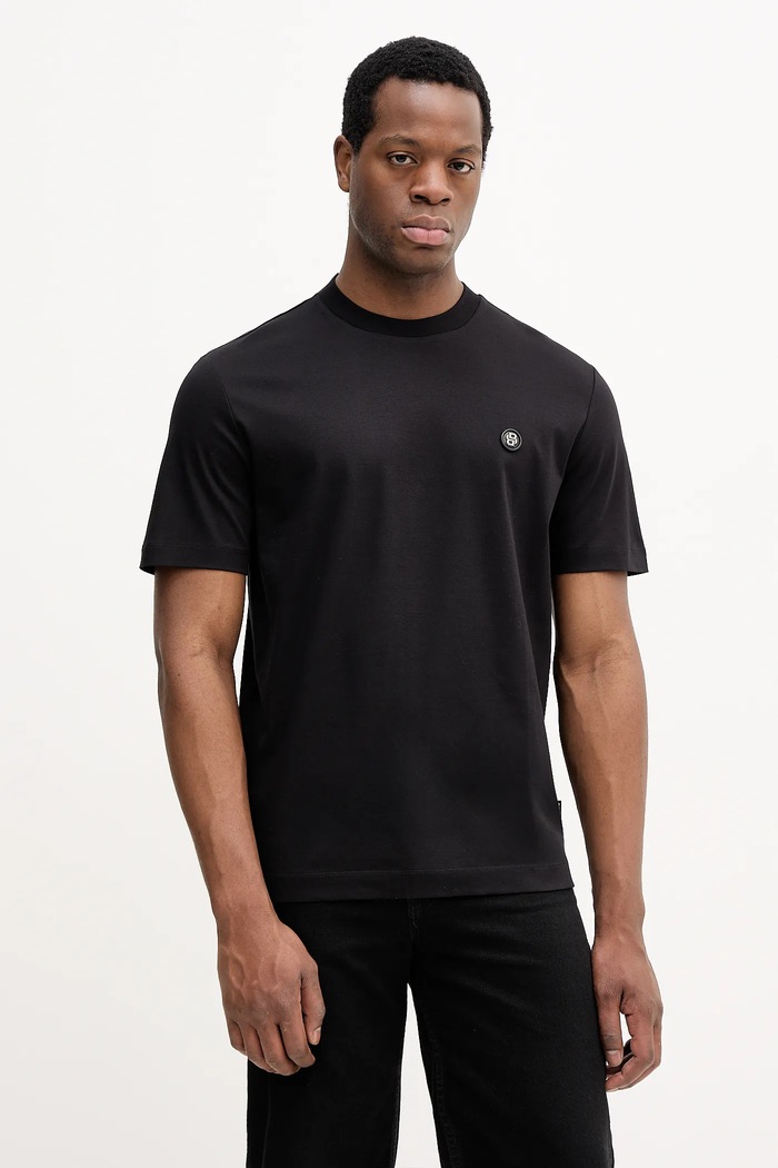 BOSS t-shirt ανδρικό βαμβακερό C-Taut 01 βαμβάκι μαύρο 50555844