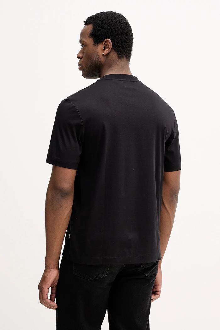 Ρούχα BOSS t-shirt ανδρικό βαμβακερό C-Taut 01 50555844 μαύρο