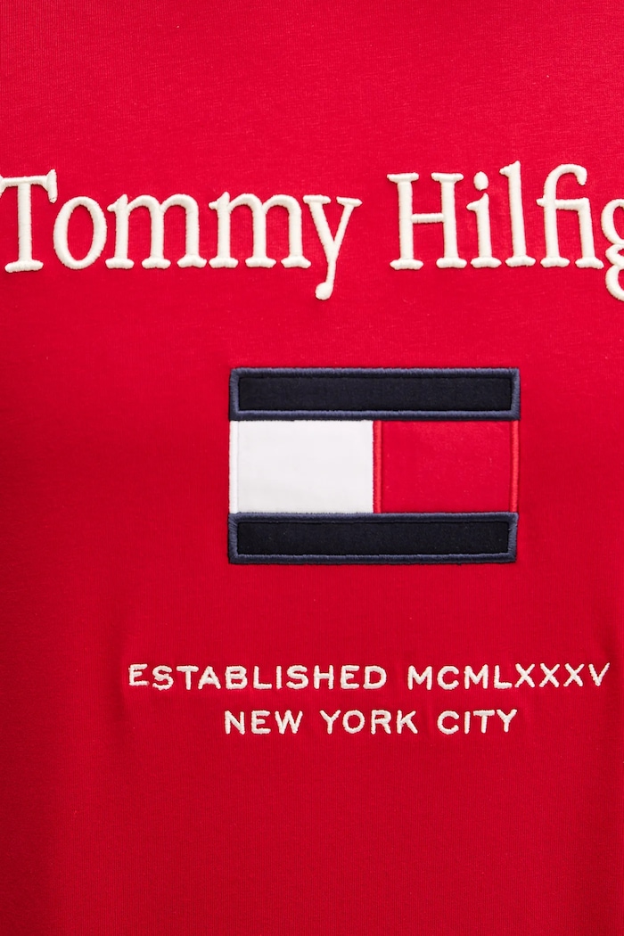 Bavlnené tričko Tommy Hilfiger MW0MW42736 červená