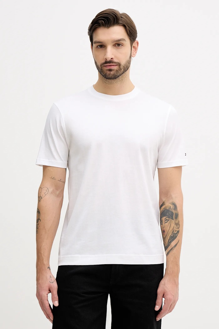Tommy Hilfiger tricou din bumbac uni alb MW0MW41860