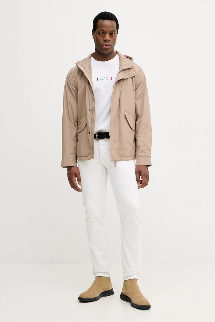 Tommy Hilfiger tricou din bumbac MW0MW41453 alb SS26