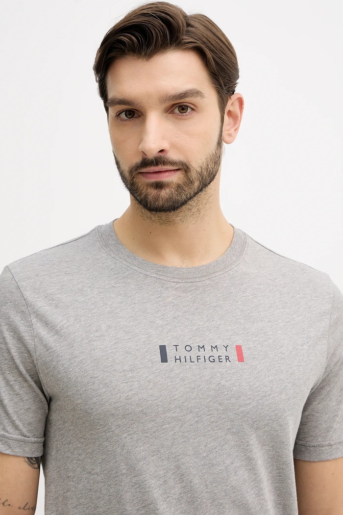 Bavlnené tričko Tommy Hilfiger sivá MW0MW41453