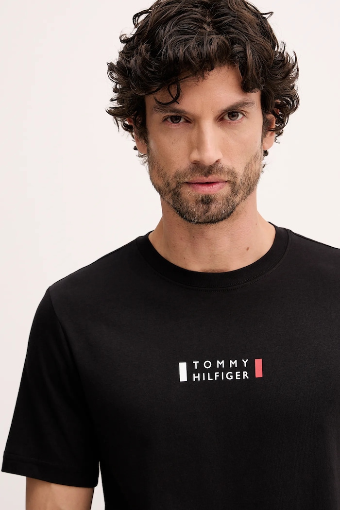 Bavlnené tričko Tommy Hilfiger čierna MW0MW41453