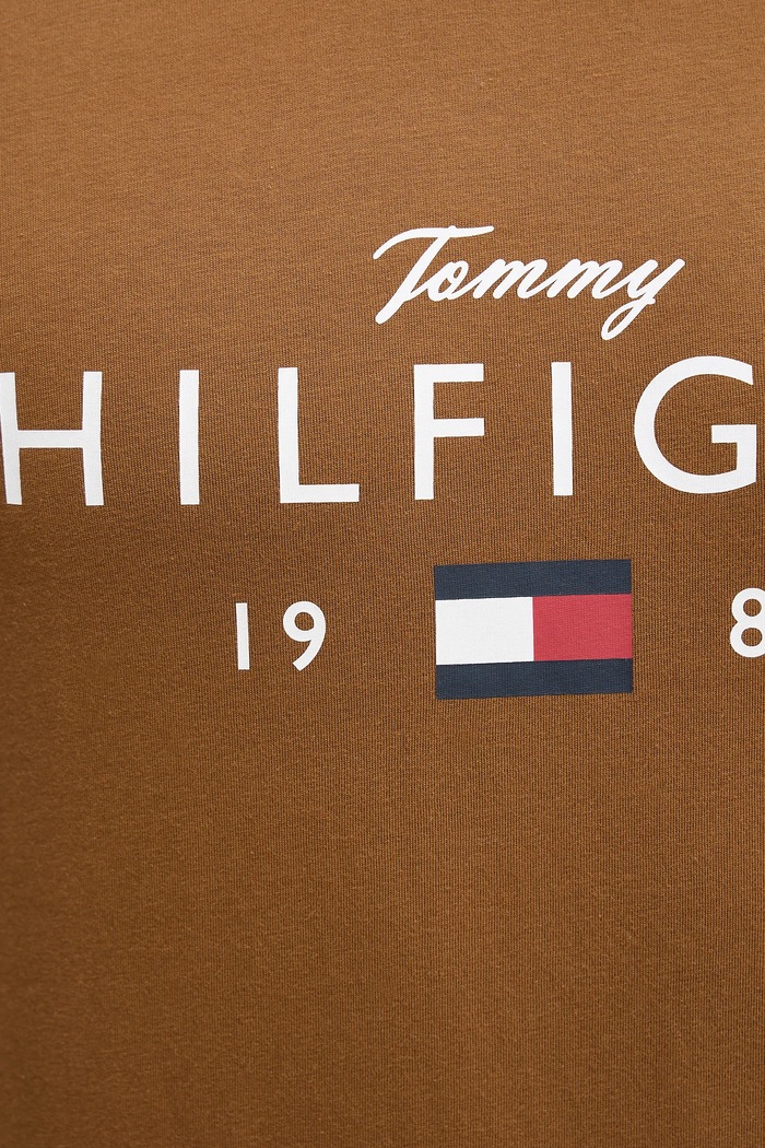 Bavlnené tričko Tommy Hilfiger MW0MW41455 hnedá