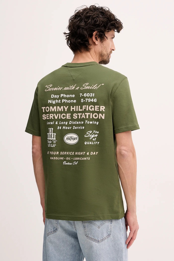 Βαμβακερό μπλουζάκι Tommy Hilfiger βαμβάκι πράσινο MW0MW41460