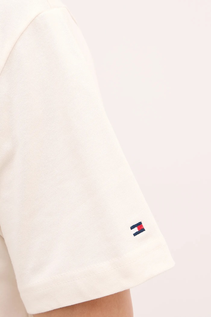 Bavlněné tričko Tommy Hilfiger MW0MW41468 béžová