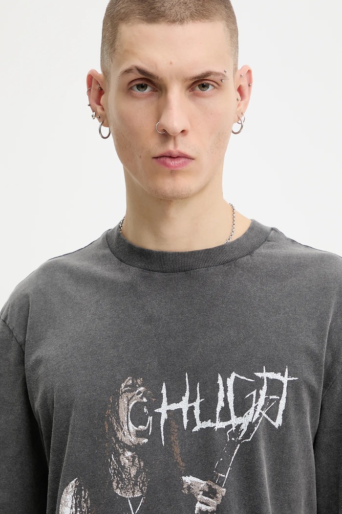 Hugo Blue t-shirt bawełniany Noctornix szary 50554368