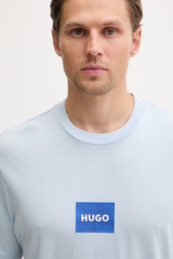 HUGO Blue тениска мъжка от памук Nayonix син 50554382