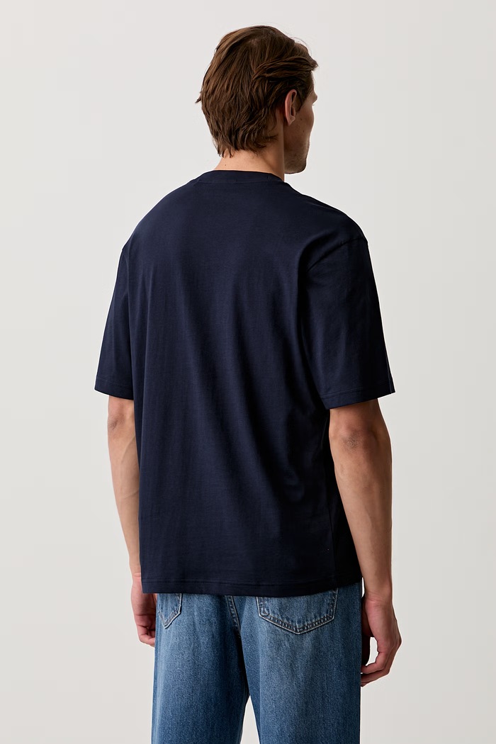 Ρούχα HUGO Blue t-shirt ανδρικό βαμβακερό Nayonix 50554382 σκούρο μπλε