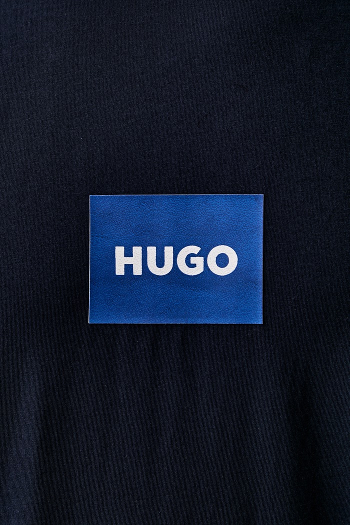 HUGO Blue t-shirt ανδρικό βαμβακερό Nayonix 50554382 σκούρο μπλε