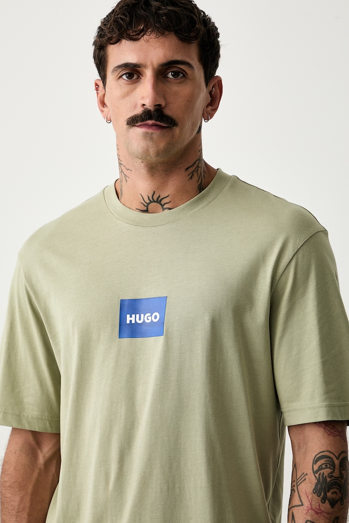 HUGO Blue tričko pánske bavlnené Nayonix zelená 50554382