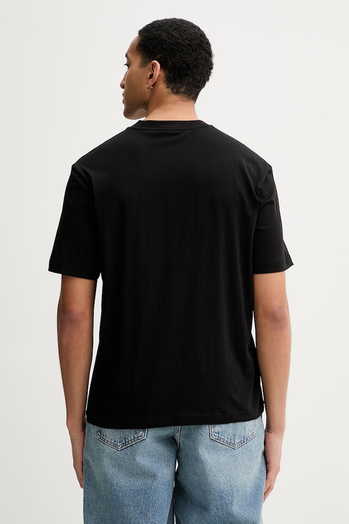Îmbrăcăminte HUGO Blue tricou bărbați din bumbac Nayonix 50554382 negru