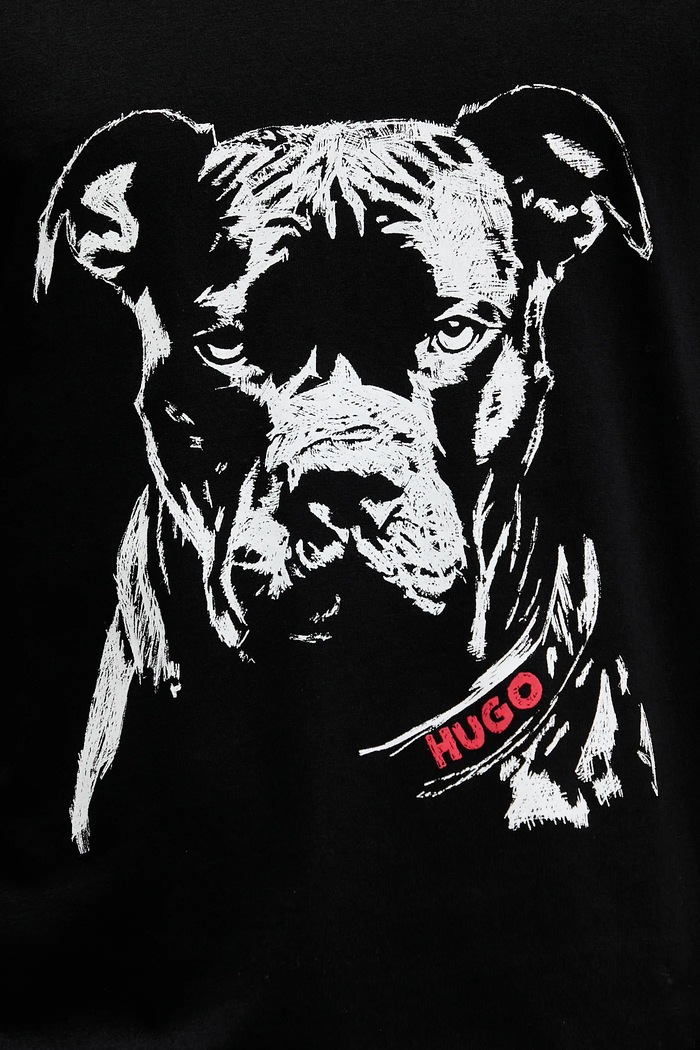 Хлопковая футболка HUGO Dubrox 50553779 чёрный