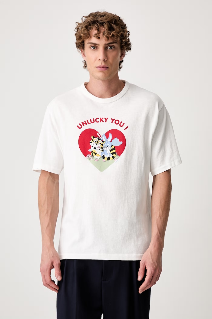 Kenzo T-shirt bawełniany męski nadruk beżowy FG55TS2104SK