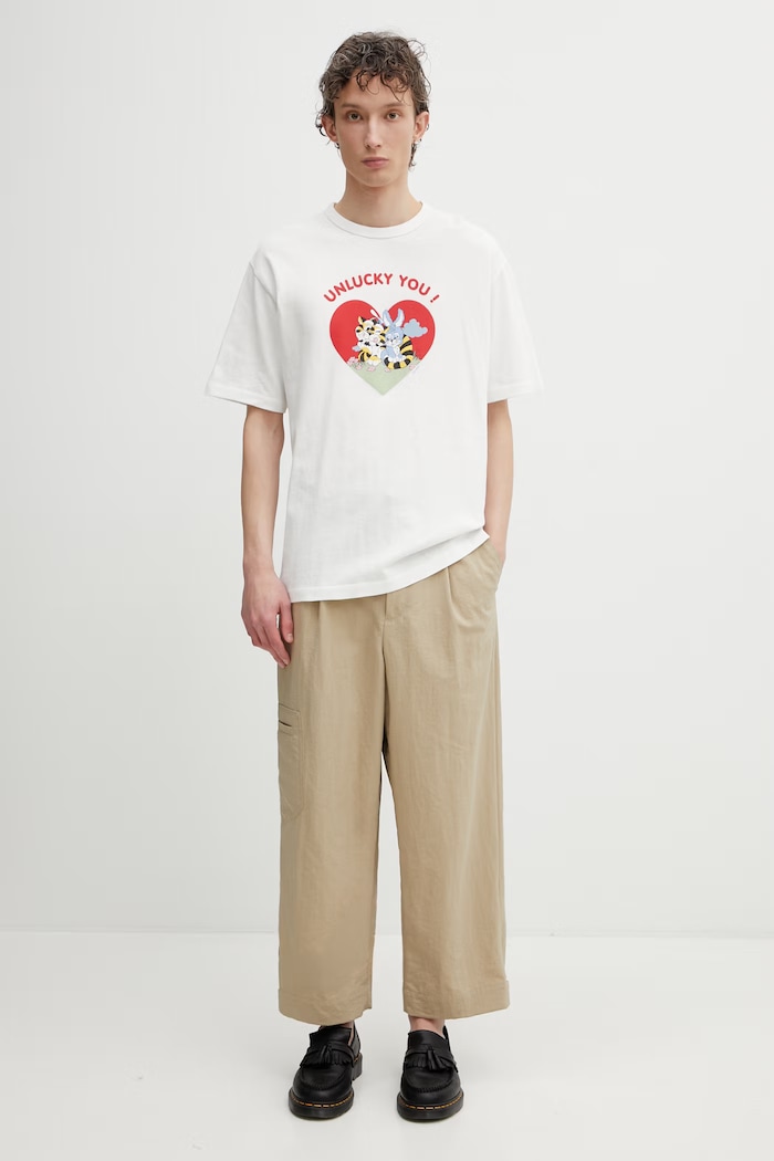 Bavlněné tričko Kenzo FG55TS2104SK béžová
