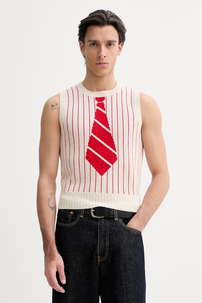 Kenzo vestă din amestec de lână grosime medie bej FG55TO7683DH