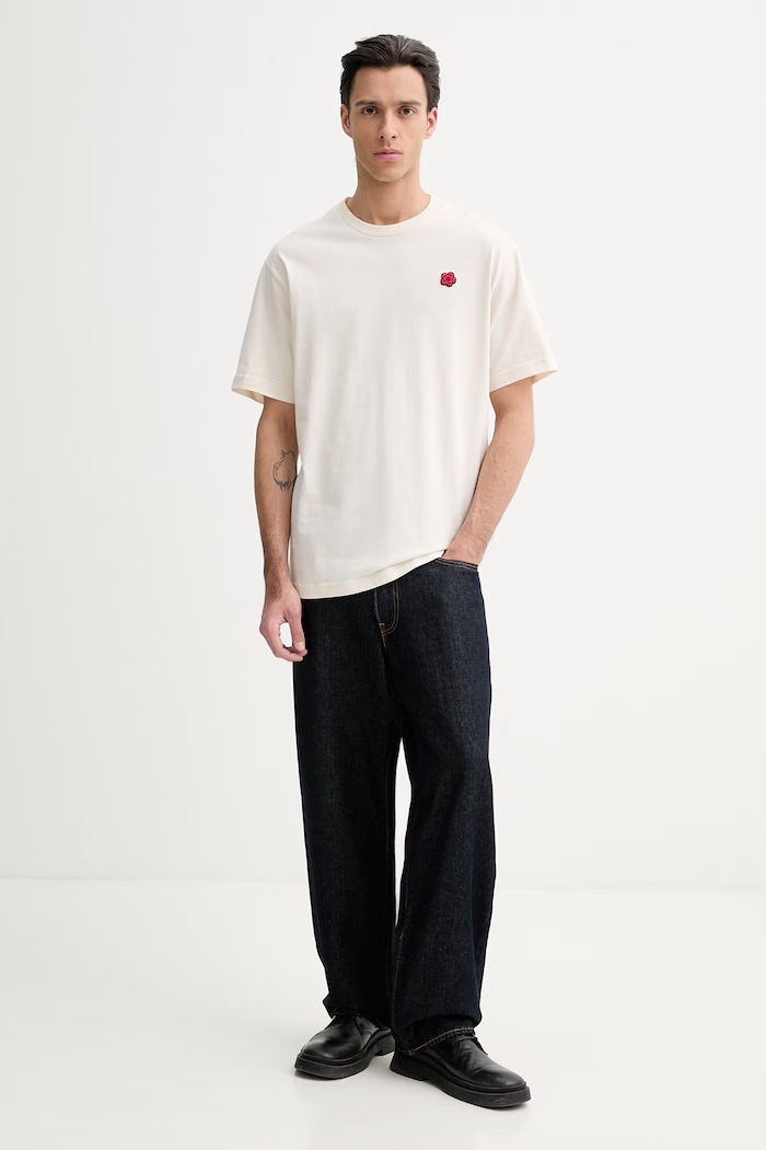 Kenzo tricou din bumbac FE65TS4744SG bej SS26