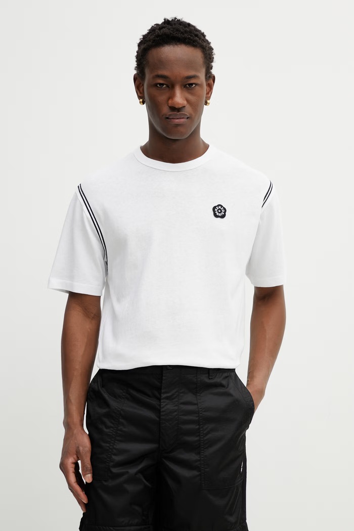 Bavlnené tričko Kenzo relaxed biela FG55TS5084SK