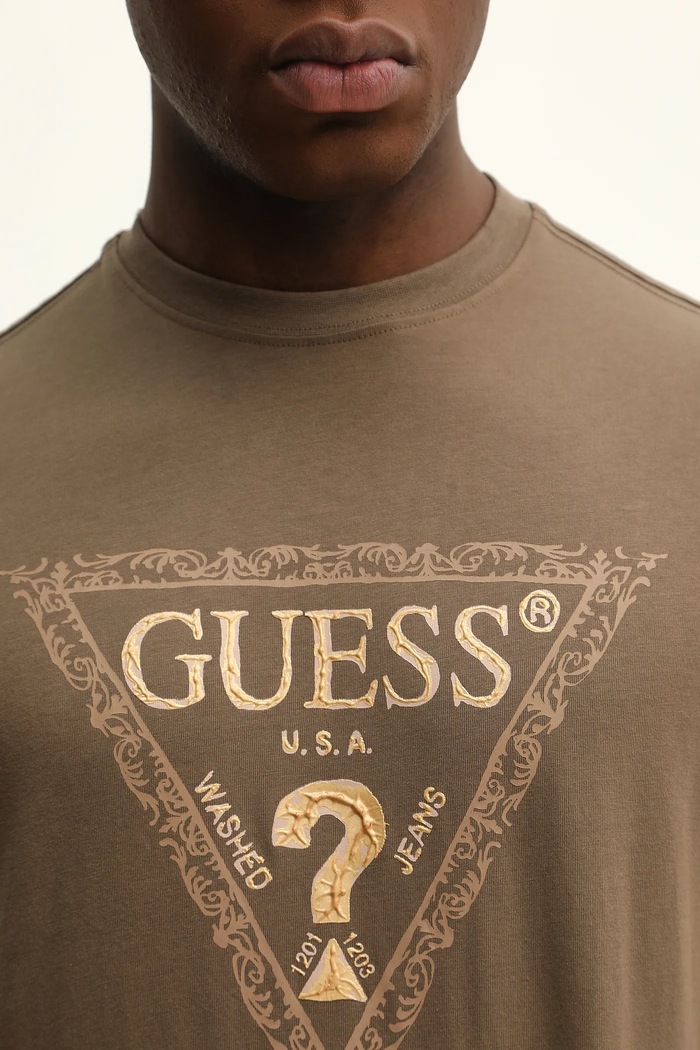 Guess t-shirt bawełniany M6RI15.I3Z14 brązowy