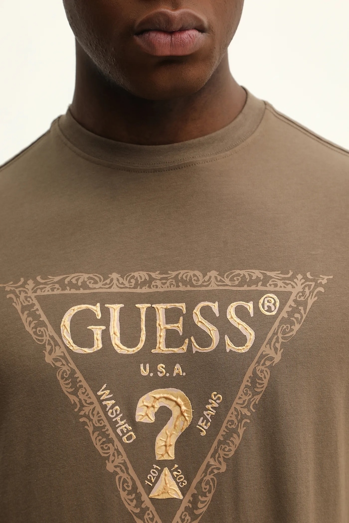 Guess t-shirt bawełniany M6RI15.I3Z14 brązowy