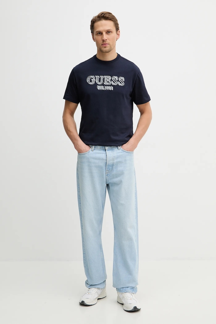 Bavlnené tričko Guess M6RI22.K8FQ4 tmavomodrá SS26