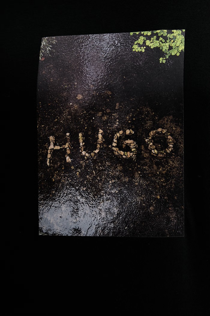 Βαμβακερό μπλουζάκι HUGO Doreston 50554319 μαύρο