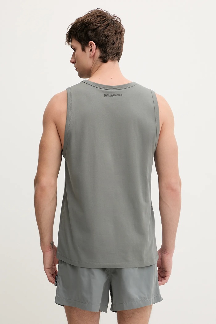 Karl Lagerfeld t-shirt bawełniany IKON B1M46012 zielony SS26
