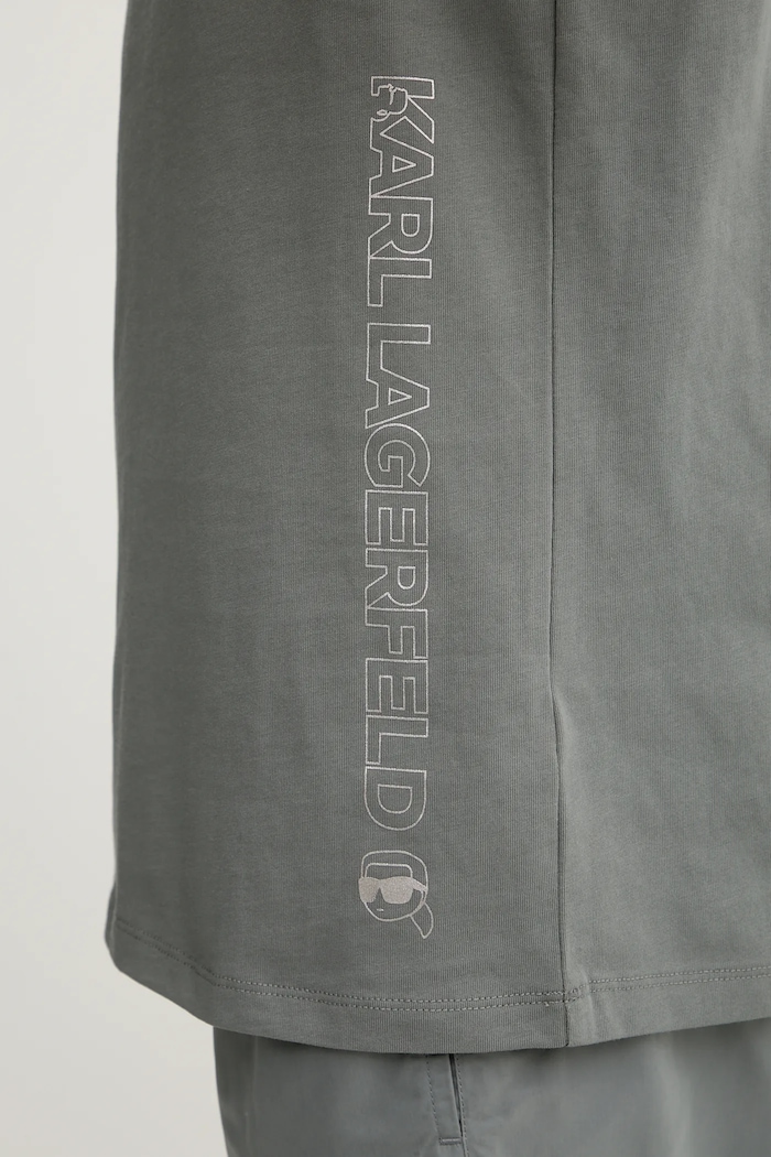 Karl Lagerfeld t-shirt bawełniany IKON zielony B1M46012