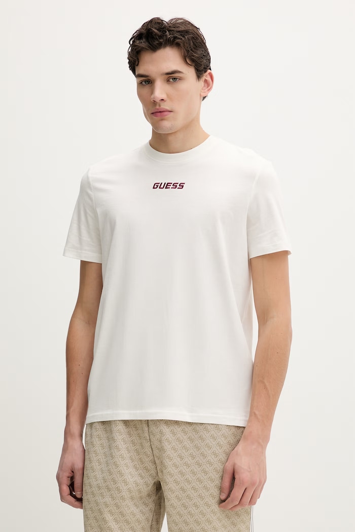 Guess t-shirt bawełniany COCHISE regular beżowy Z6RI00.I3Z14