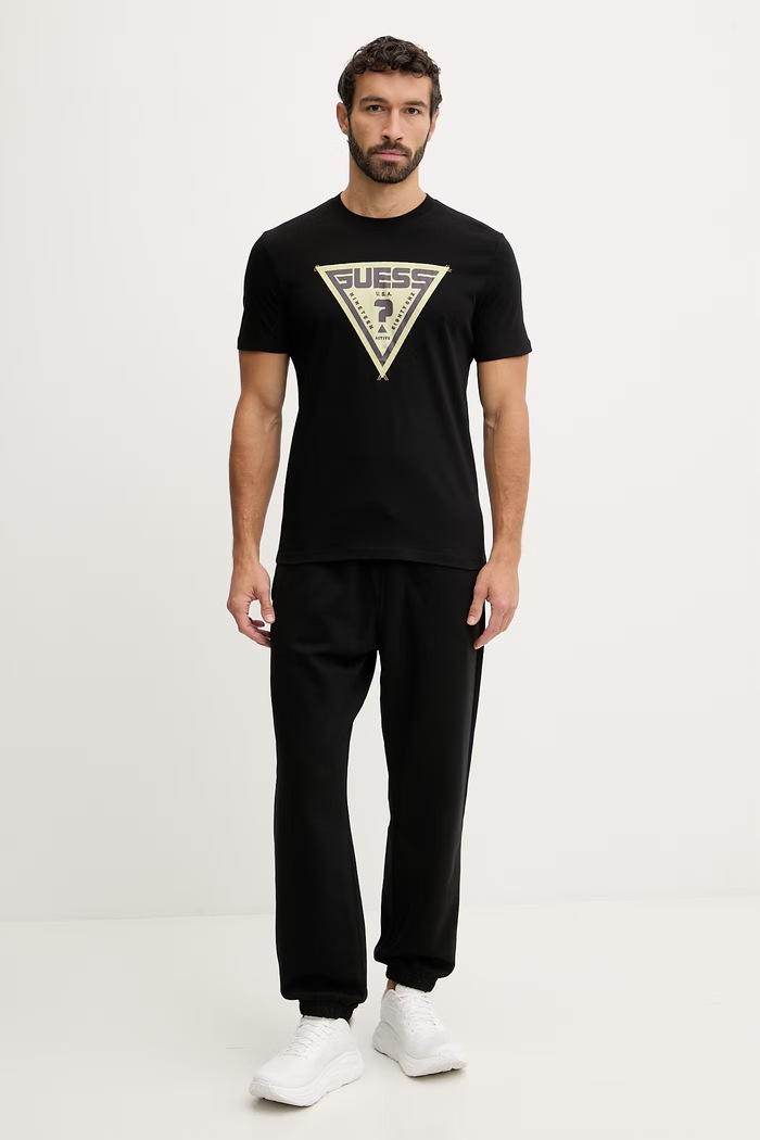 Guess t-shirt bawełniany LUTA Z6RI03.I3Z14 czarny SS26