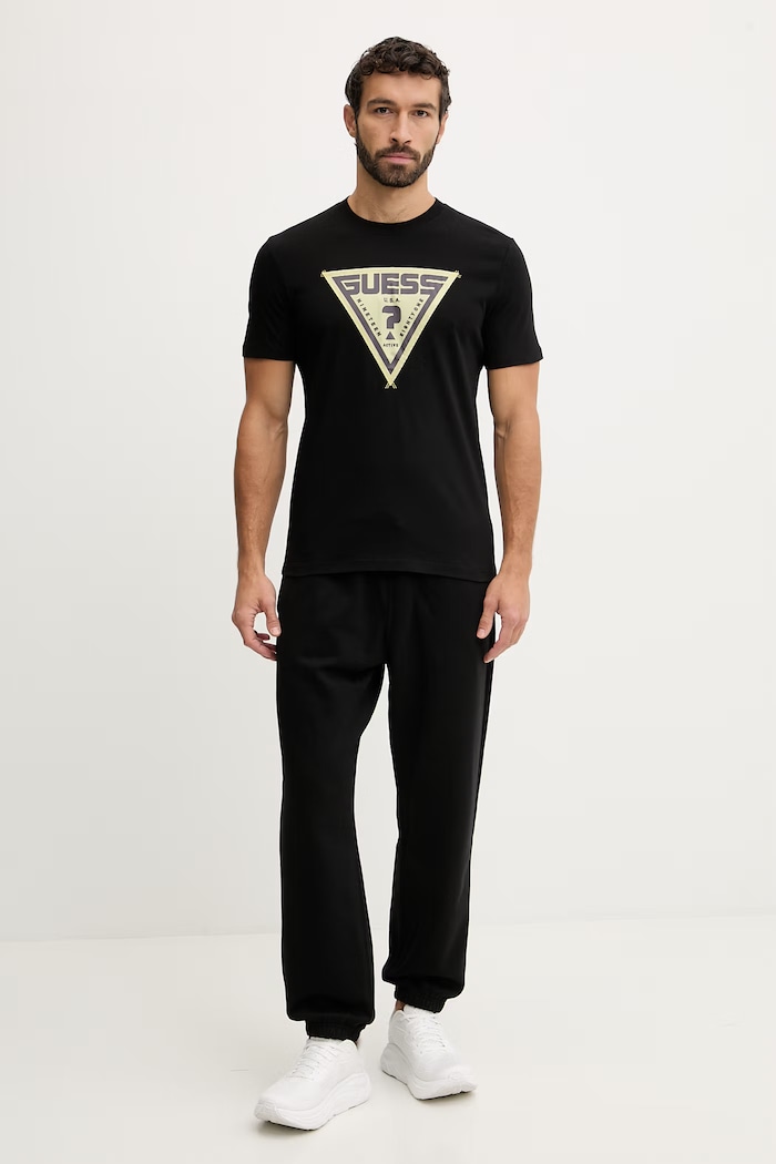 Guess t-shirt bawełniany LUTA Z6RI03.I3Z14 czarny SS26