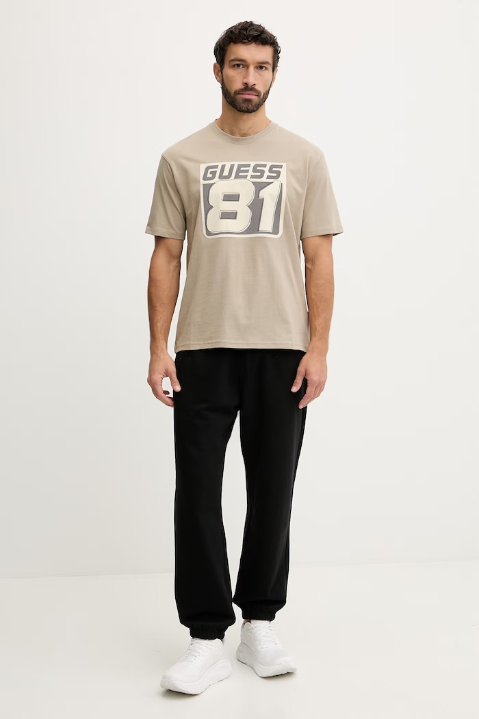 Guess t-shirt bawełniany OPA Z6RI04.I3Z14 beżowy SS26