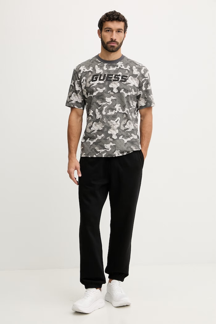 Guess t-shirt bawełniany CHAYTON Z6RI05.I3Z14 szary SS26
